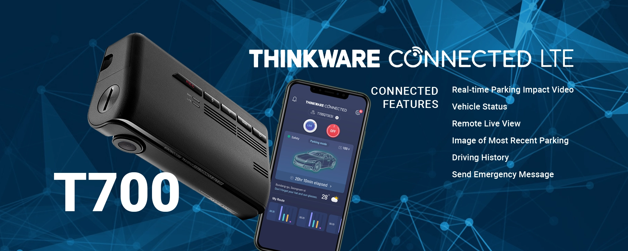 Thinkware Dash Cam T700 - Thinkware Connected LTE Banner