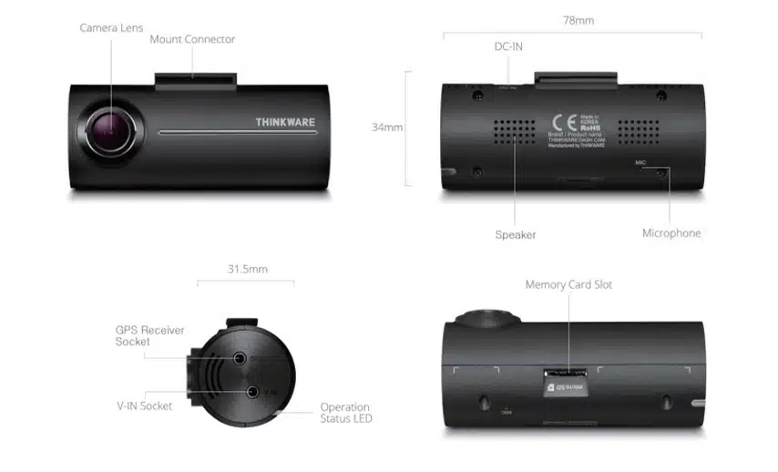 F100 16GB Front & Driver Facing Fleet Camera - Thinkware Dash Cam - £159.00