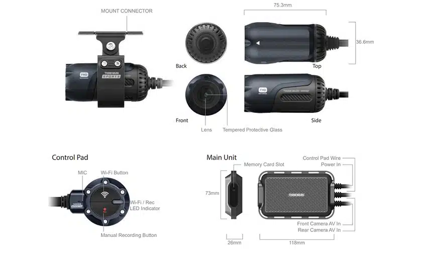 Thinkware Dash Cam M1 Sports Cam - Thinkware Dash Cam - £339.00