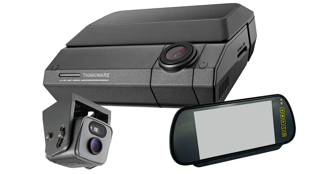 F790 32GB Front & Reversing Fleet Camera with Clip on Mirror Monitor